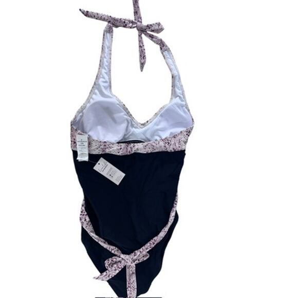 NWT!! "Cupshe" One Piece Bathing Suit SZ M Halter Tie Boating Beach Ocean Pool - Picture 2 of 11